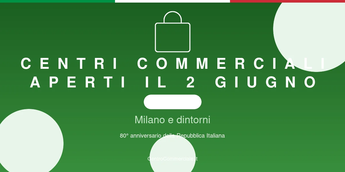 Centri commerciali aperti il 2 giugno a Bologna