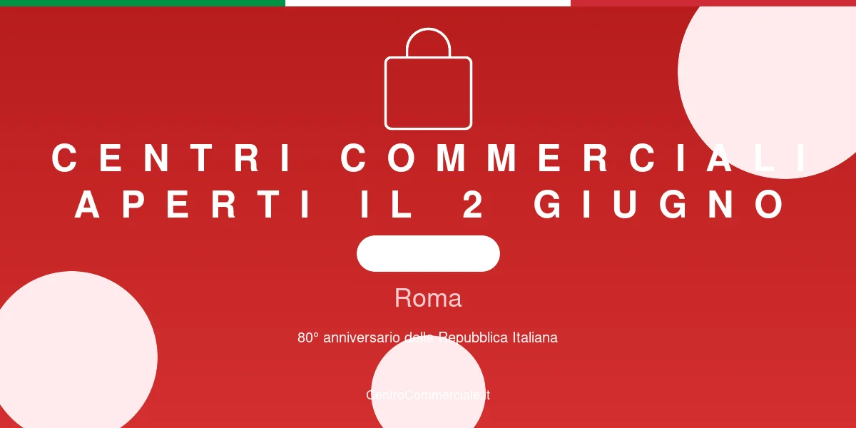 Centri commerciali aperti il 2 giugno a Roma