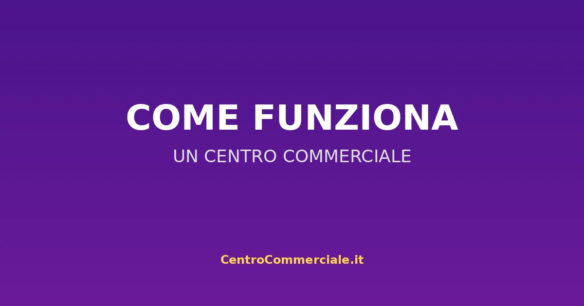 Come funziona un centro commerciale dietro le quinte