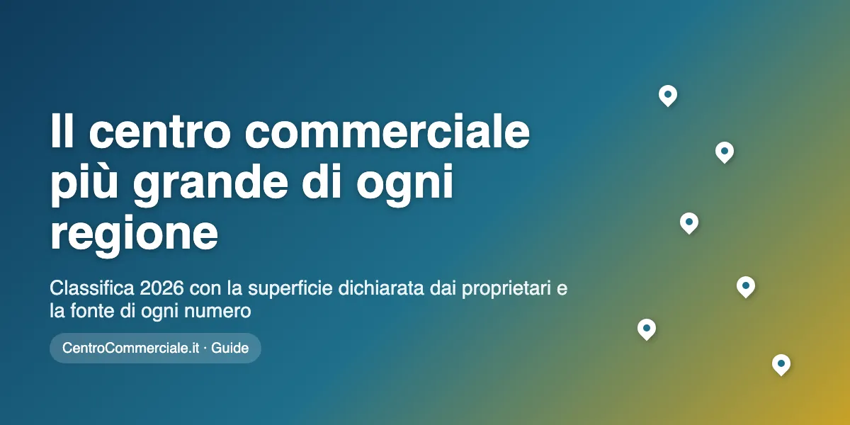 Il centro commerciale più grande di ogni regione d'Italia